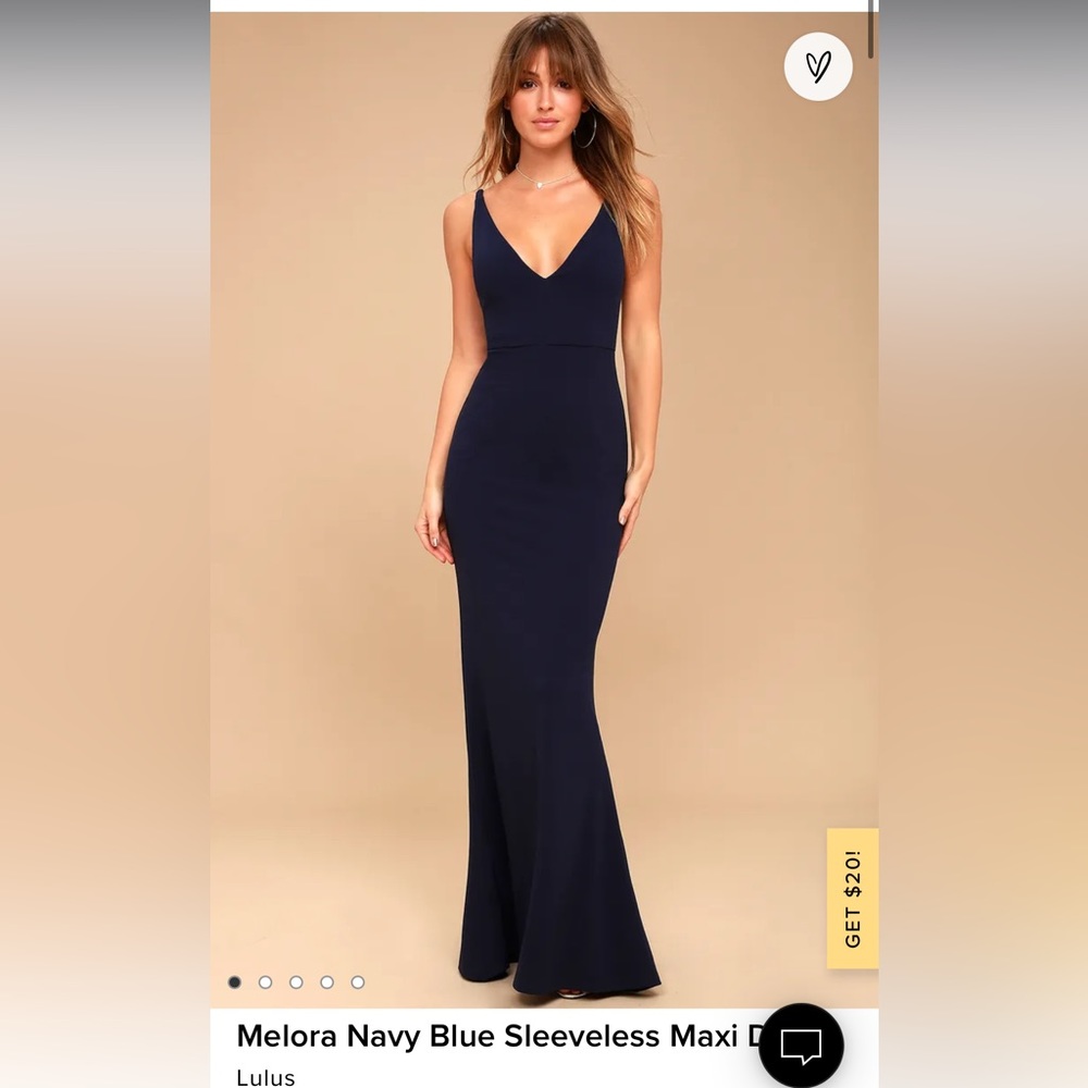 Lulus navy blue sleeveless maxi dress